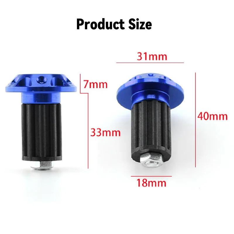 Motorcycle Handle Bar Ends Plug Grips Handlebar Plug Caps Slider Motor Bike for Honda Yamaha Dirt Bike Accessories Black Red