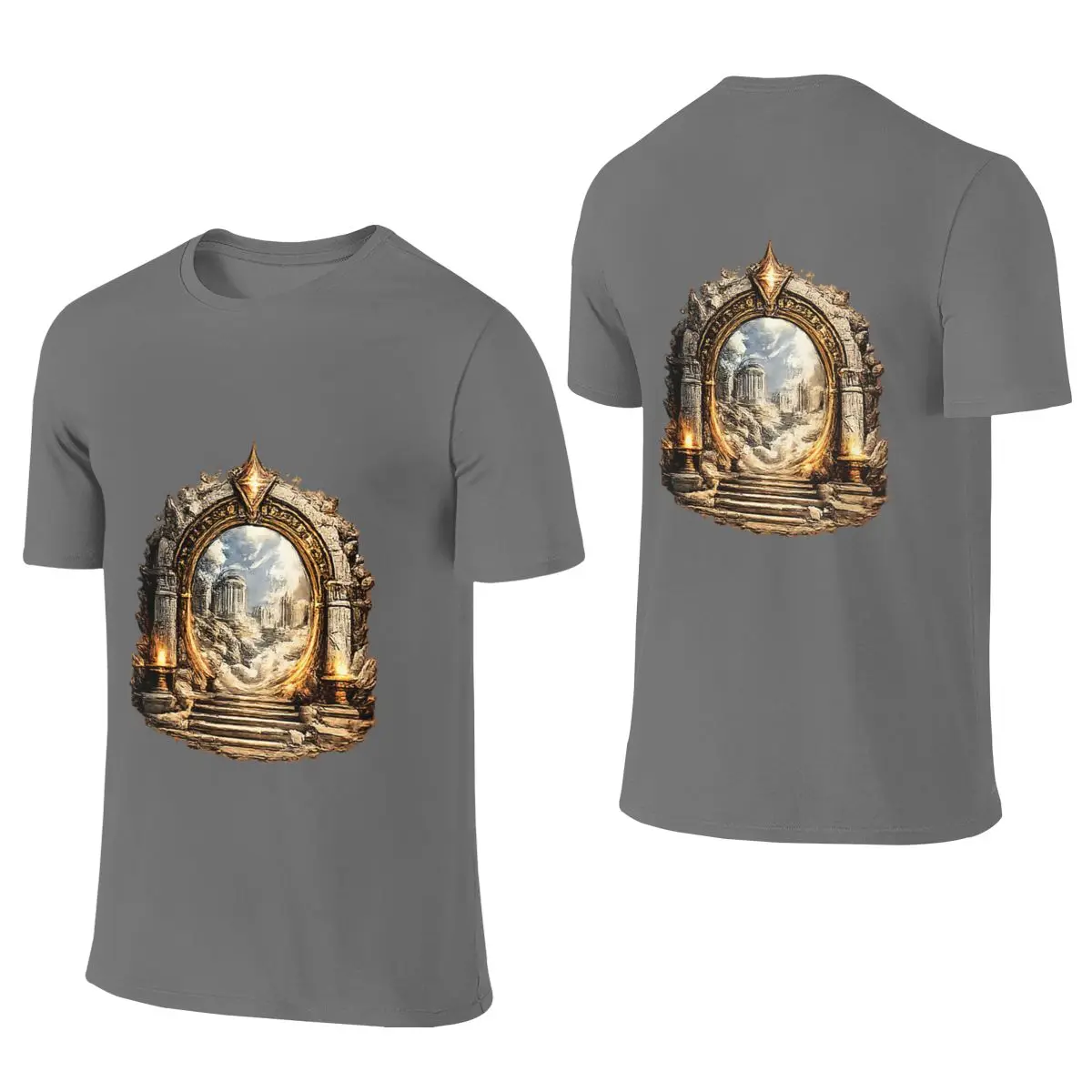 Portal Of Olympus Premium Fantasy Emblem Not Fading Reversible T-shirt Niche Simplicity Anti-Pilling Women's T-shirts