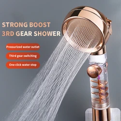 Three Speed Turbocharged Shower Head Bathroom Hand Shower Attachment Pressurized Shower Nozzle