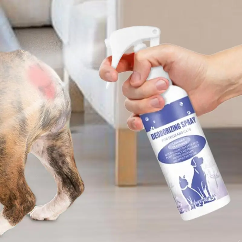 Pet Deodorizer Spray For Dogs 120ml Pet Deodorizer Spray With Lavender Scent Long-Lasting Dog Freshener Cat Deodorizing Spray