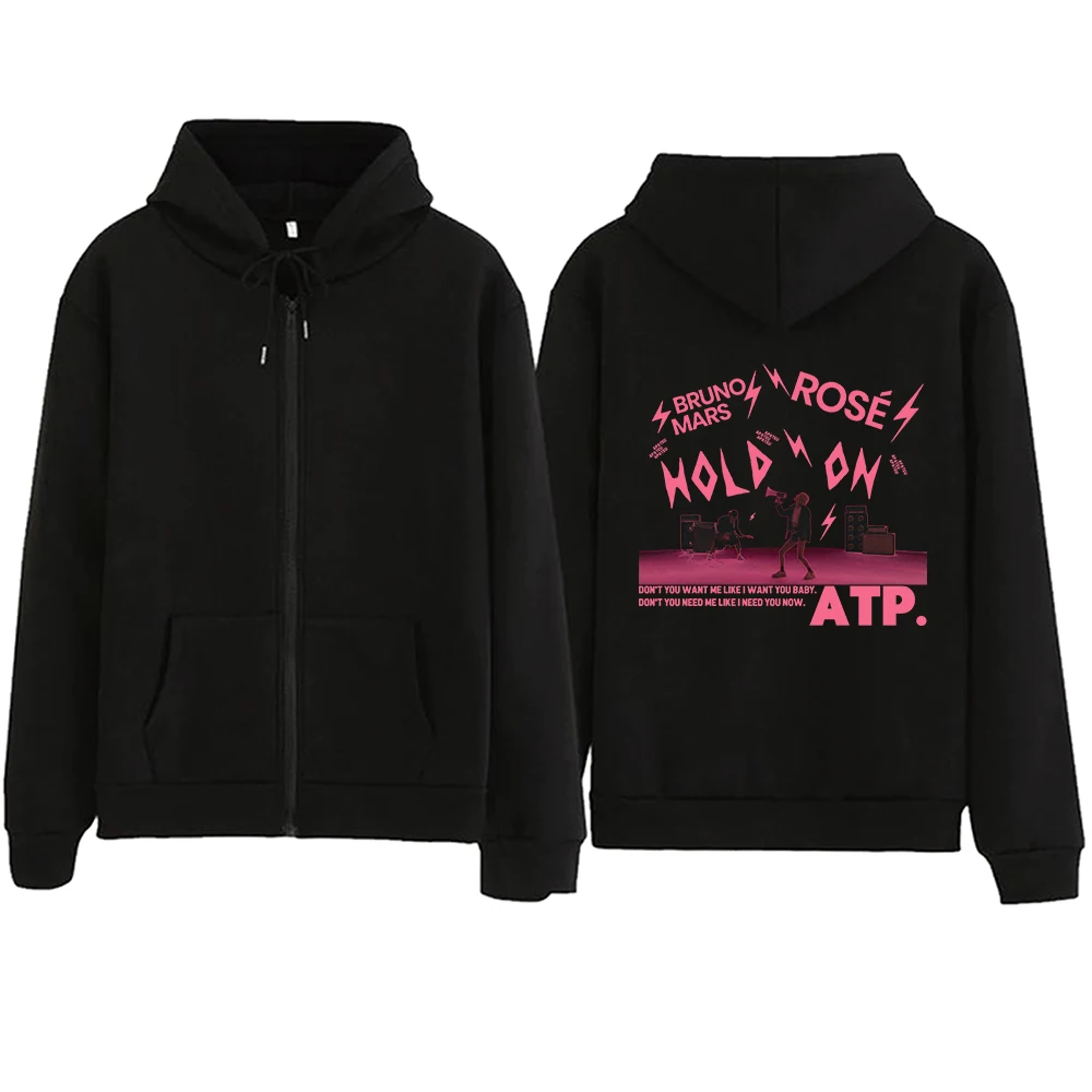 APT. Rose Bruno Mars Zipper Hoodie Harajuku Pullover Tops Sweatshirt Streetwear