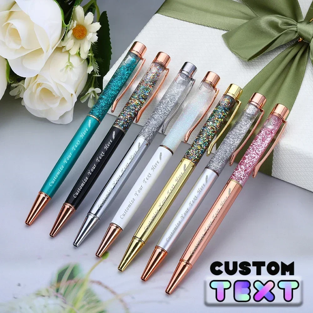 1pcs Gold Aluminum Ballpoint Pens Office Birthday Gifts Free Engraved Name Private Laser Custom Logo Personalized Custom