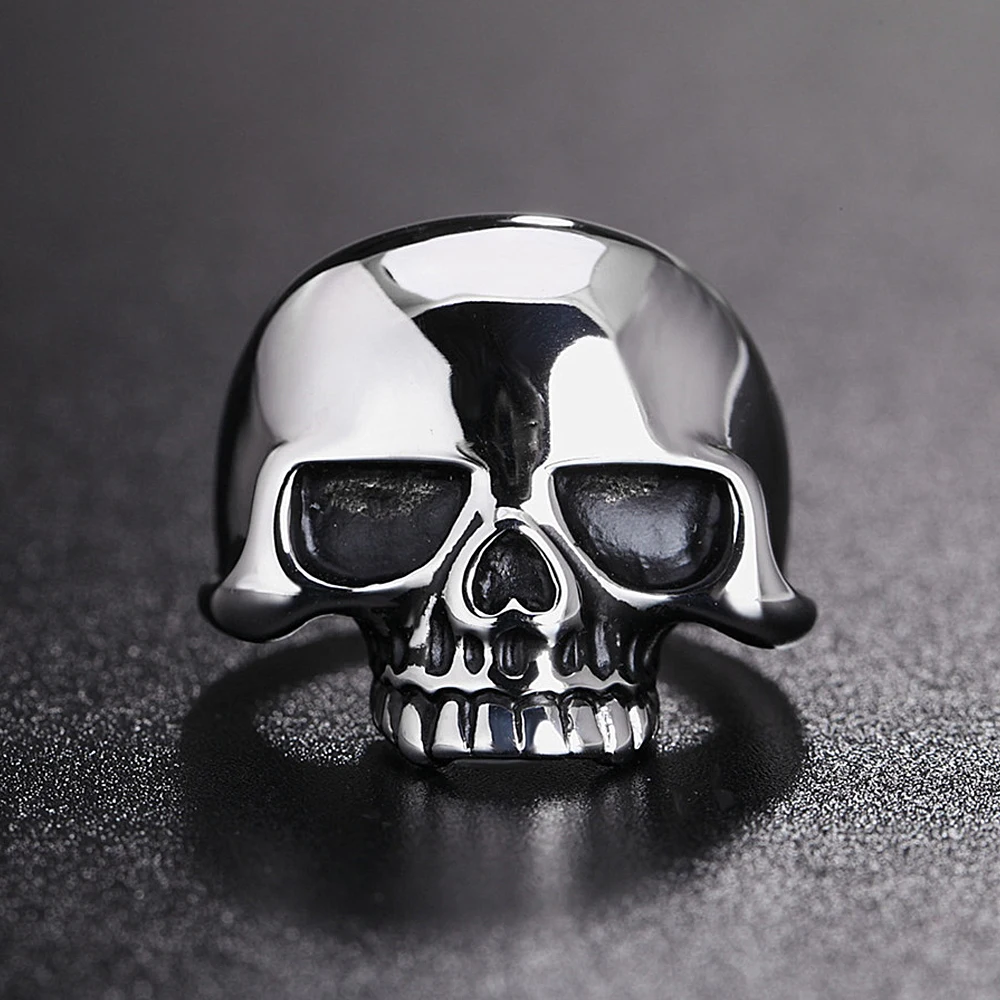 Punk High Polish Stainless Steel Pirate Skull Ring For Men Women Gothic Vintage Skull Rings Fashion Jewelry Gift Dropshipping