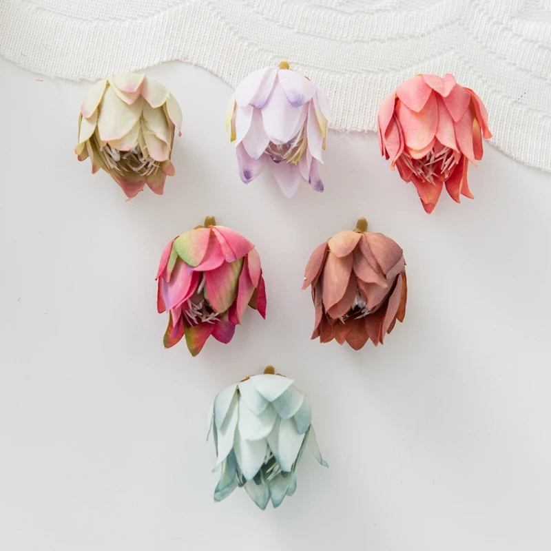 50/100PCS Pineapple Blossom Artificial Flowers Silk Home Room Table Decora Wreaths Wedding Bridal Accessories Headwear Diy Gifts