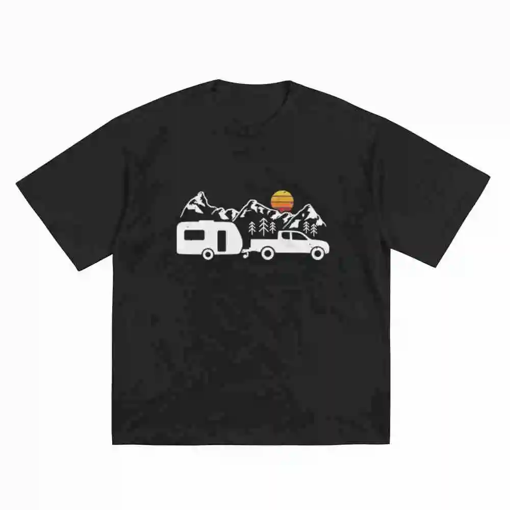 Motorhome Camping Caravan Short Sleeve Tee 100% Cotton T-Shirt