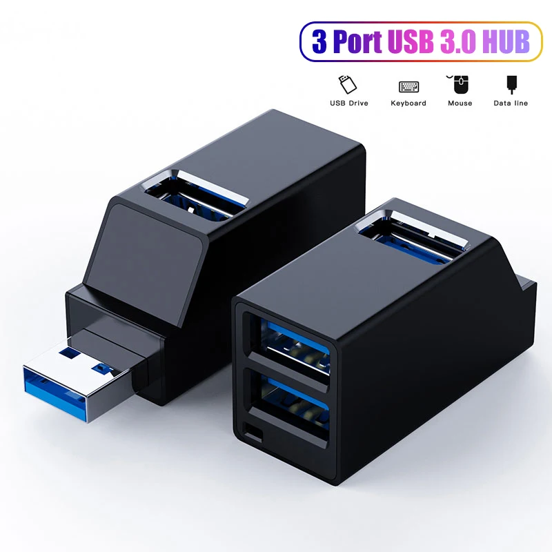 USB 3.0 HUB Adapter Extender Splitter Box 3 Ports High Speed für PC Laptop MacBook Telefon High Speed ​ ​ USB-Splitter zur Datenübertragung