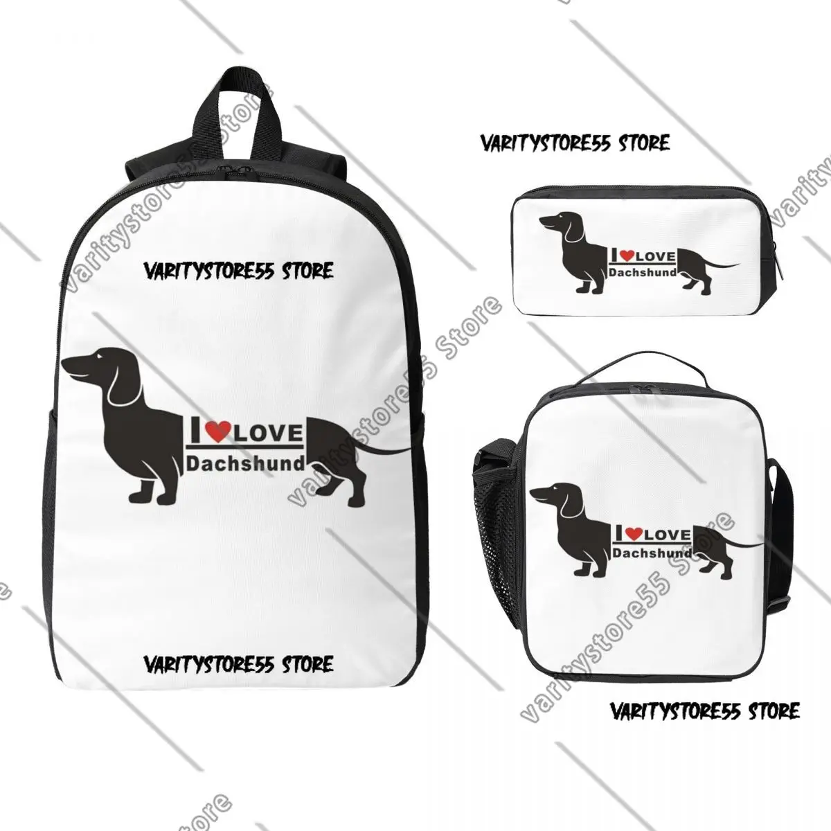 mochila-escolar-infantil-com-estampa-pop-art-de-retrato-de-cachorro-dachshund-tema-'eu-amo'-para-meninos-e-meninas-com-3-pecas-mochila-escolar-lancheira-termica-e-estojo-de-lapis