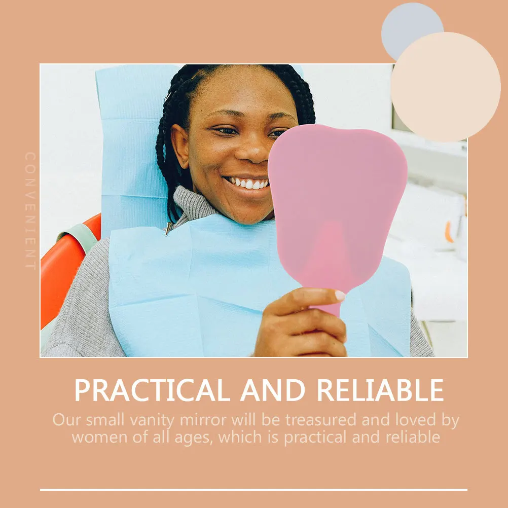 

2Pcs Tooth Shaped Portable Handheld Makeup Mirrors Compact Mirror Small Vanity Mirrors Handheld Mirror