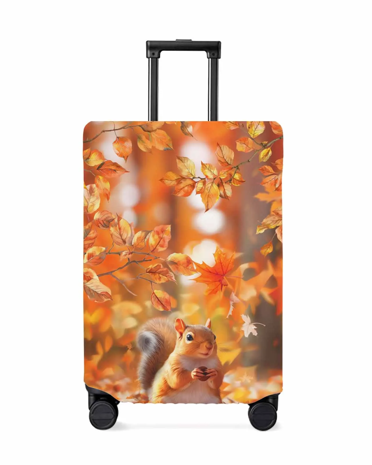 Autumn Thanksgiving Leaf Squirrel Elastic Baggage Cover For 18-32 Inch Suitcase Case Dust Cover Travel Accessories