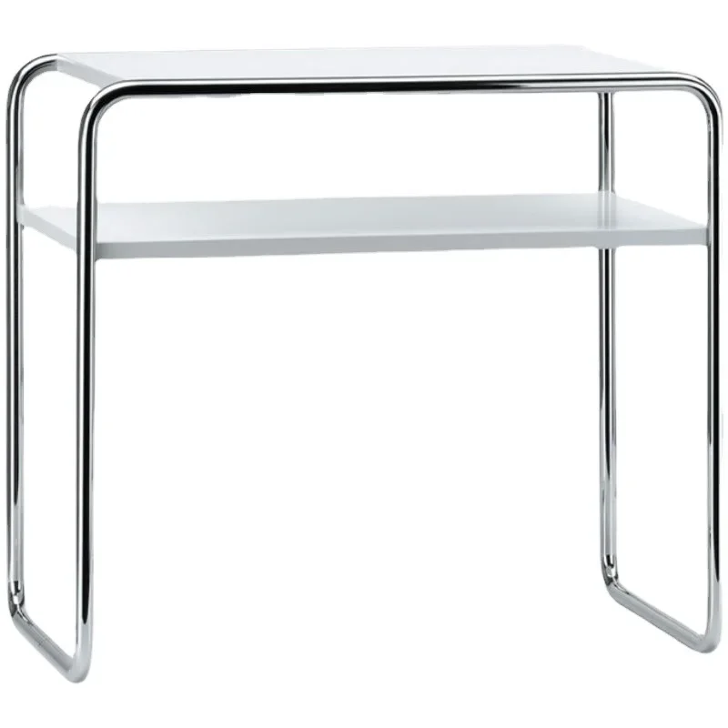 

Nordic simple stainless steel white desk, multi-layer storage rack for living room storage, reading display