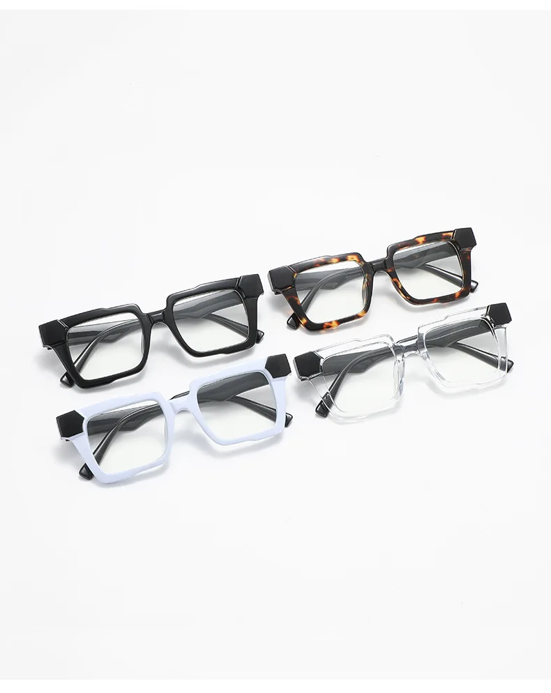 Lichtempfindlicher, farbwechselnder Spiegel, personalisierter, farbblockierender, flacher, heller Spiegel, Retro-Myopiebrille mit quadratischem Rahmen 6132 – Detail 4