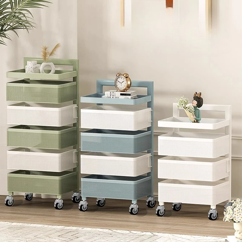 

Многофункциональный стеллаж для хранения с отделкой фортепиано большой емкости в скандинавском стиле, съемная сетчатая корзина на колесах для кухонной стойки