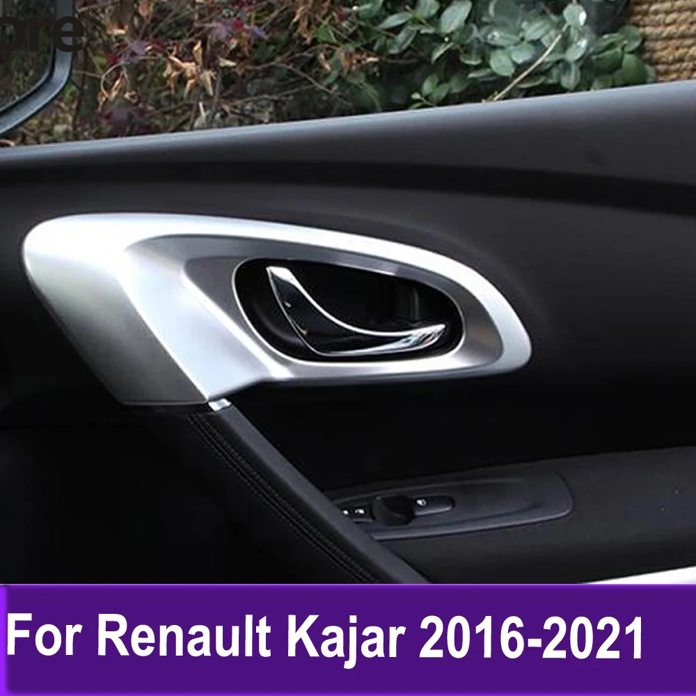

Car Accessories ABS Chrome Side Door Handle Bowl Cover Trim Sticker For Renault Kajar 2016 2017 2018 2019 2020 2021