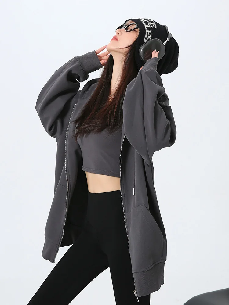 

Милые толстовки с капюшоном, женские топы, женские топы средней длины, контрастные одинаковые французские махровые жаккардовые рваные мягкие домашние костюмы, пот в стиле гранж