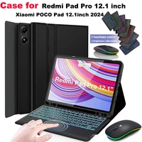 Para Xiaomi Redmi Pad Pro Funda de 12,1 pulgadas, cubierta de teclado para Xiaomi POCO Pad 12,1 pulgadas 2024