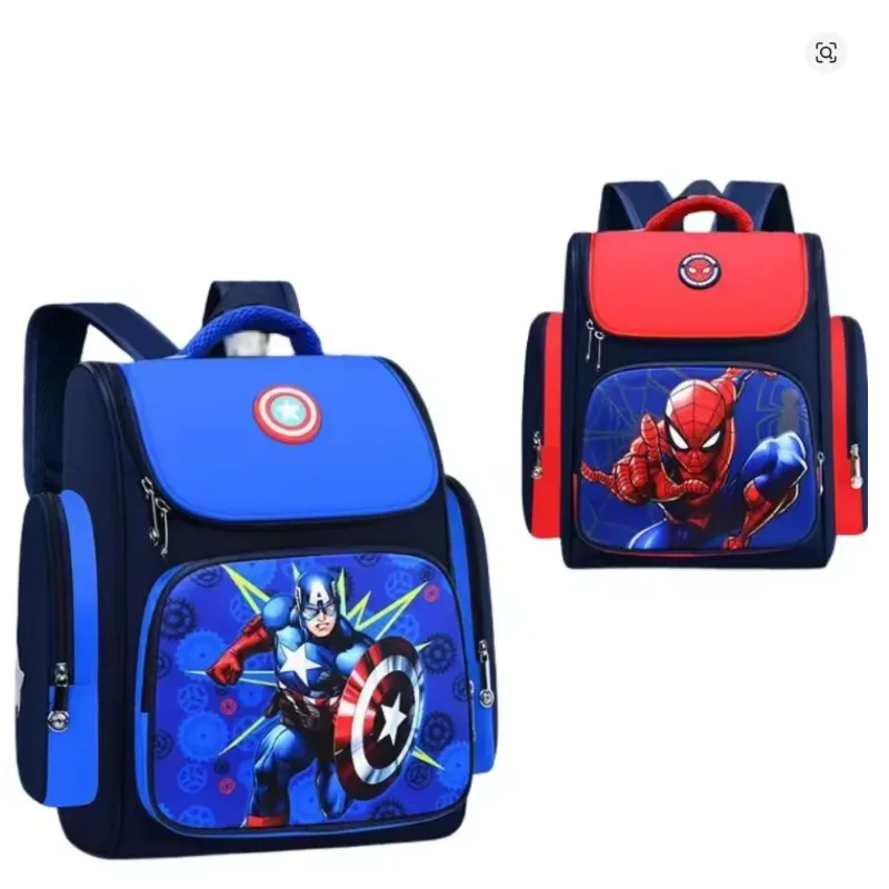 Marvel Spiderman Cartoon Anime Boys and Girls 1-3-6 Grade Children Cute Space Waterproof School Bags Kindergarten Shoulder Gifts