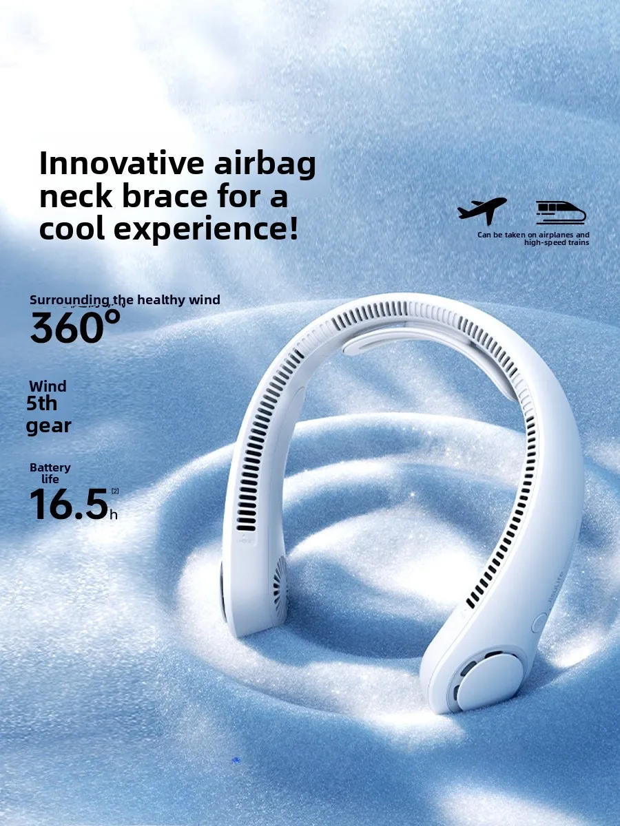 High Speed Bladeless Turbo Neck Fan USB Rechargeable Portable Mini Silent Cooling Fan Long Lasting Summer Outdoor Gift