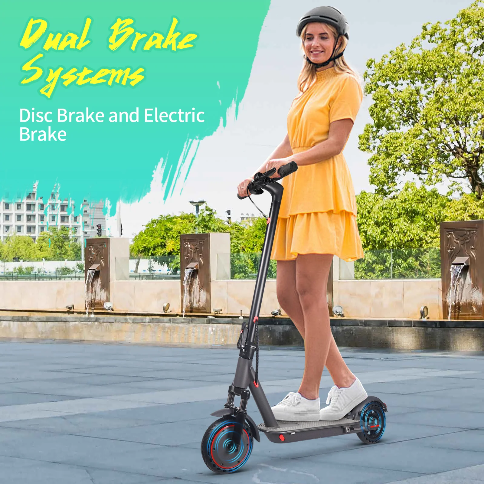 AOVOPRO HP07 Intelligenter Elektroroller 36V 10,5Ah 35KM Reichweite 8,5 Zoll Stoßdämpfung Blinker Doppelte Scheibenbremsen App-Steuerung E-Scooter – Detail 10