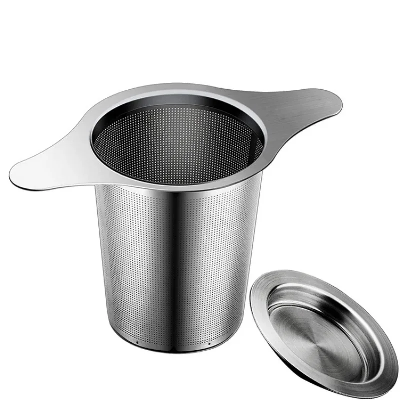 LMETJMA Stainless Steel Tea Infuser Mesh Strainer with Double Handles Large Capacity Steeper to Steep Loose Leaf JT209