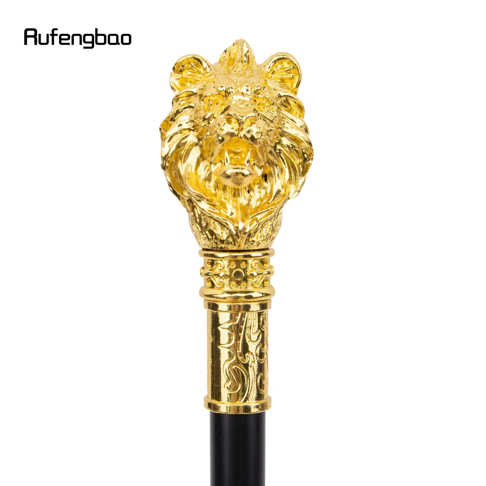 Golden Luxury Lion Head Handle Fashion Walking Stick for Party Decorative Walking Cane Elegant Crosier Knob Walking Stick 95cm