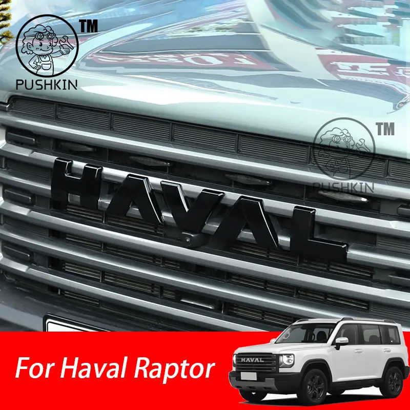 

For Haval Raptor 2024 2025 3D ABS Sticker Car Front Emblem Badge Decals Black Badge Logo Emblem Cover Car-Styling