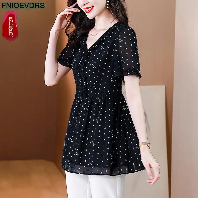 L-5XL Loose Clothes 2023 Women European Fashion Elegant Office Lady Work Basic Shirt Casual Tunic Peplum Tops And Blouses