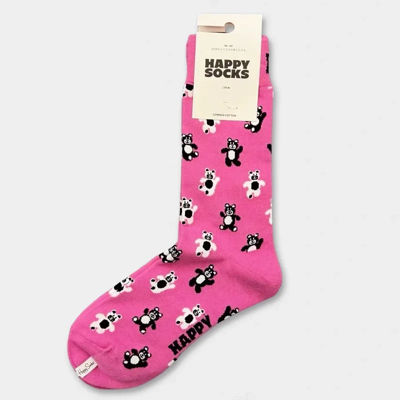 HappySocks Damen-Socken aus Cartoon-Baumwolle mit mittlerer Wade, niedliches Tierdesign, ideal für Haifischhosen, bequem, atmungsaktiv, modisch