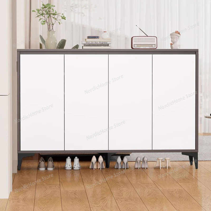 

Designer Storage Shoe Shelf Organizer Mobile Living Room Entrance Hall Slippers Shoe Cabinet Vertical Muebles Entrance Furniture