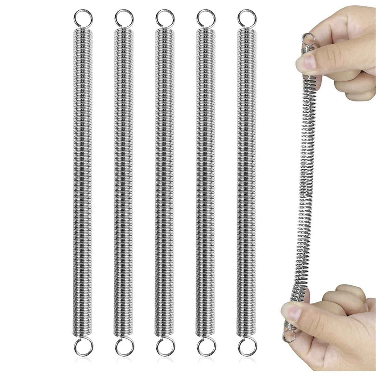 ABLG 6Pcs Extension Springs 3/8Inx6-1/2In,0.047In Spring Steel Double Hooks for Mechanical Repair Industrial Garage Door DIY