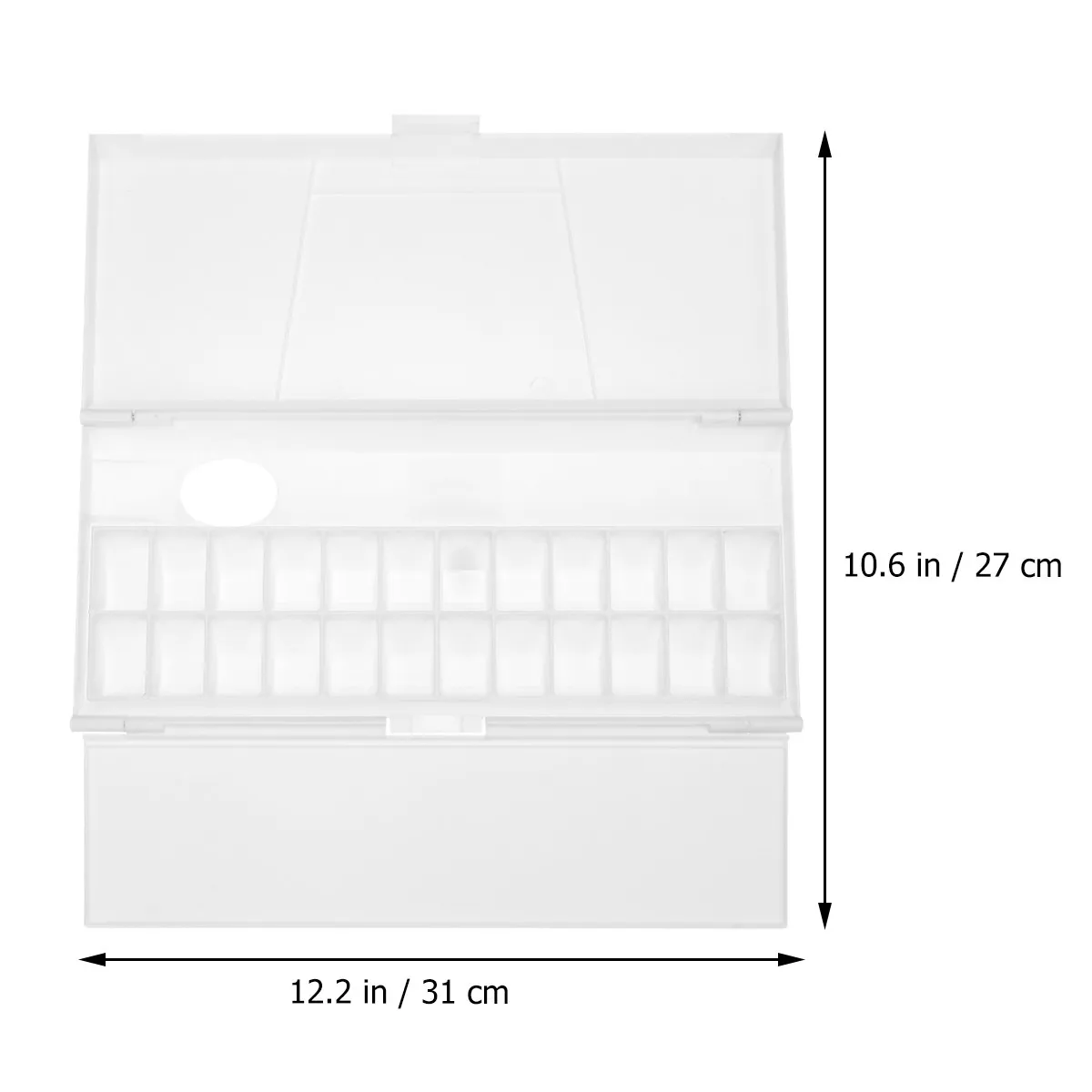 Watercolor Paint Box Folding Color Mixing Tray with Cover Large Rectangular Art Supplies for Acrylic Watercolor Artists Students