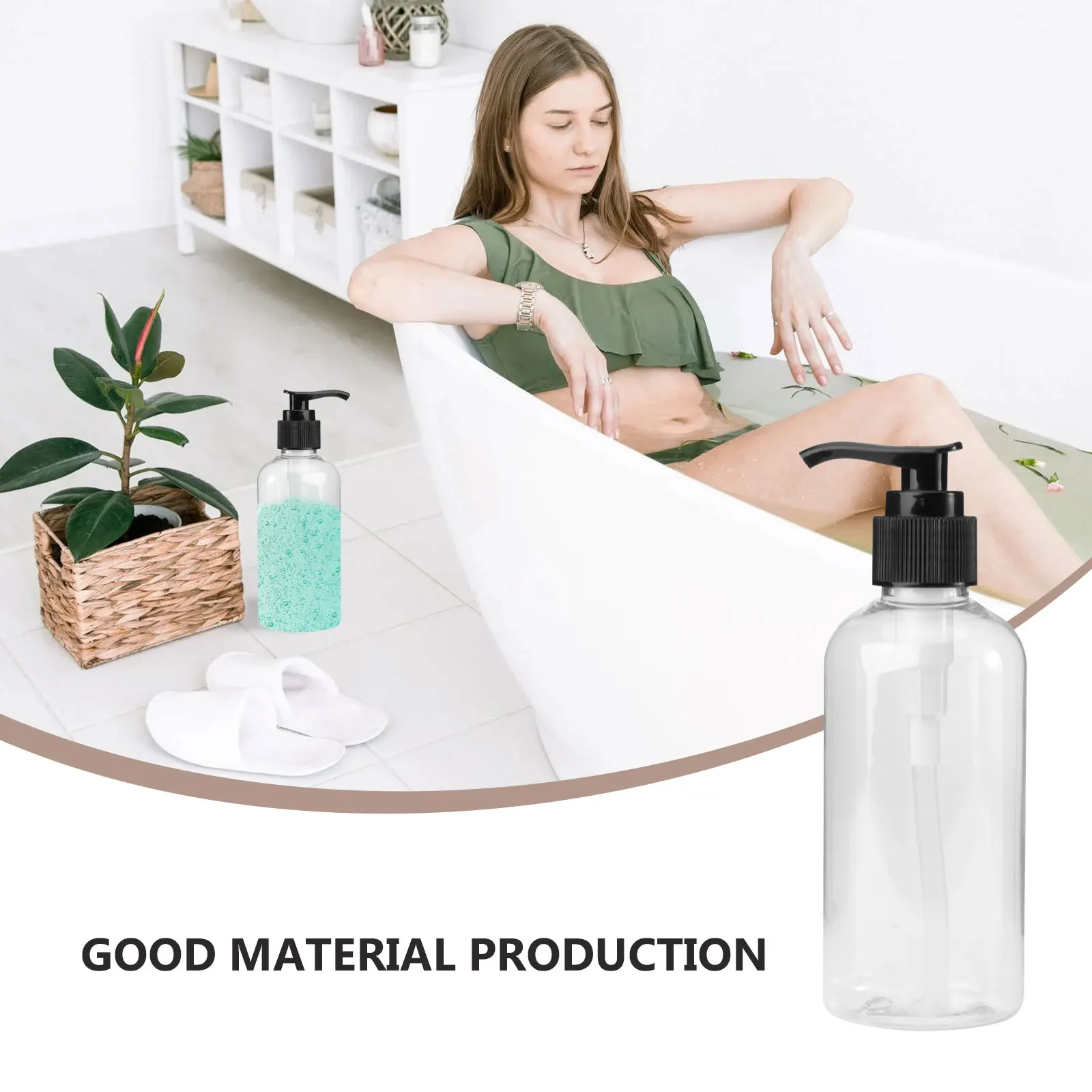 

5 Pcs Press Pump Bottles Durable Material Refillable Lotion Dispenser Handwashing Fluid Container Travel Shower Gel