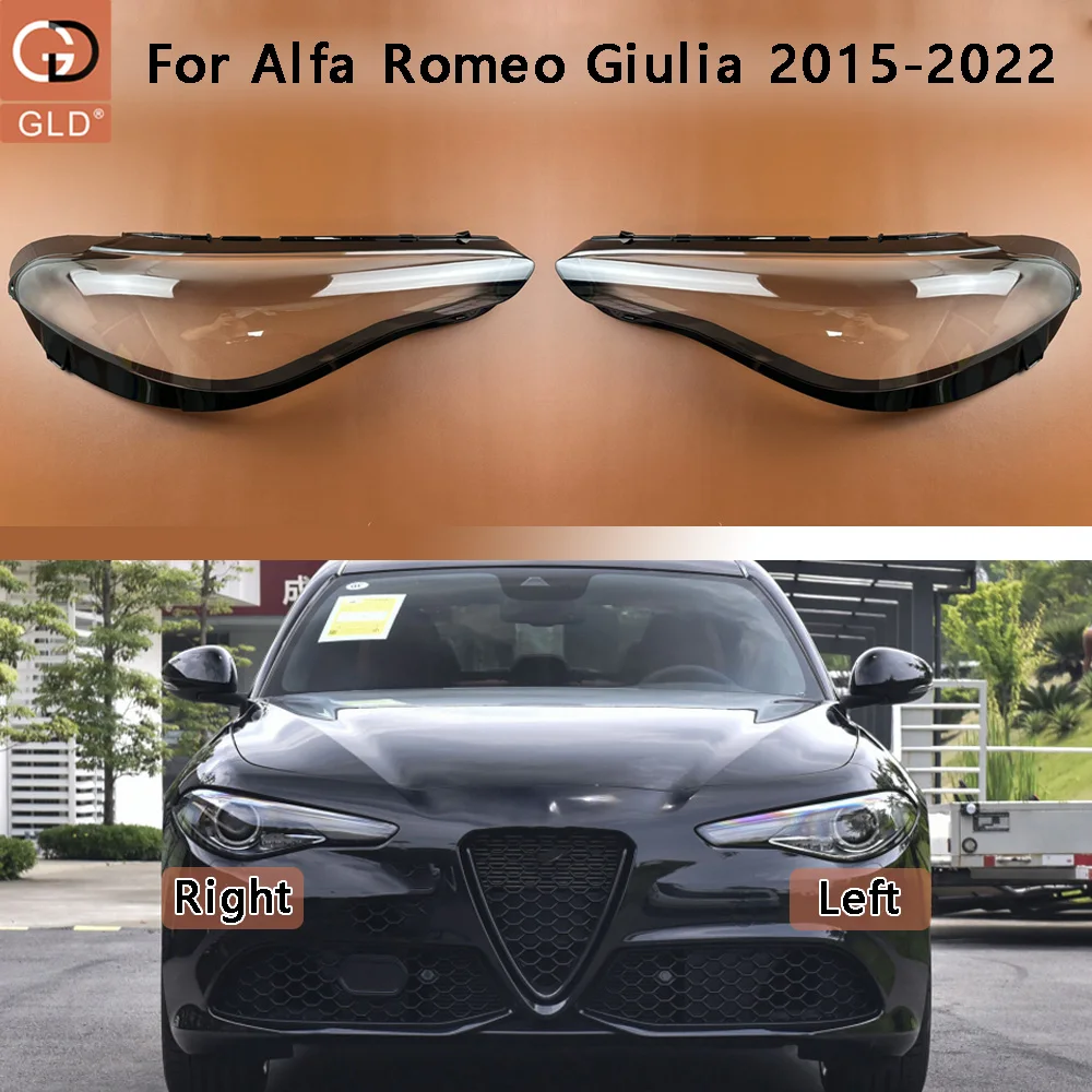 For Alfa Romeo Giulia 2015-2022 Car Accessories Transparent Headlight Shade Cover Lampshade Case Headlamp Shell Lens Plexiglass