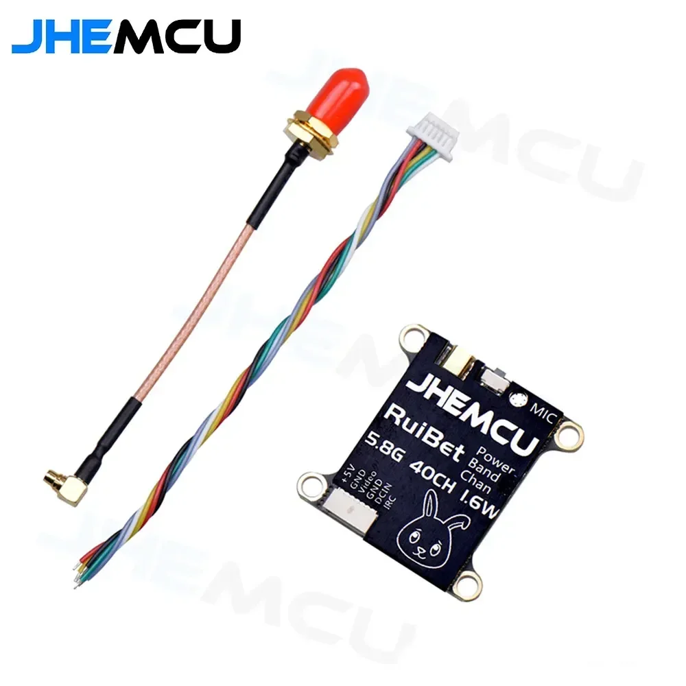 

JHEMCU RuiBet Tran-3016W 5,8G 40CH 1,6 Вт PitMode 25 МВт 200 МВт 400 МВт 800 МВт 1600 МВт Регулируемый VTX 2-6S 30X30 мм для RC FPV Drone