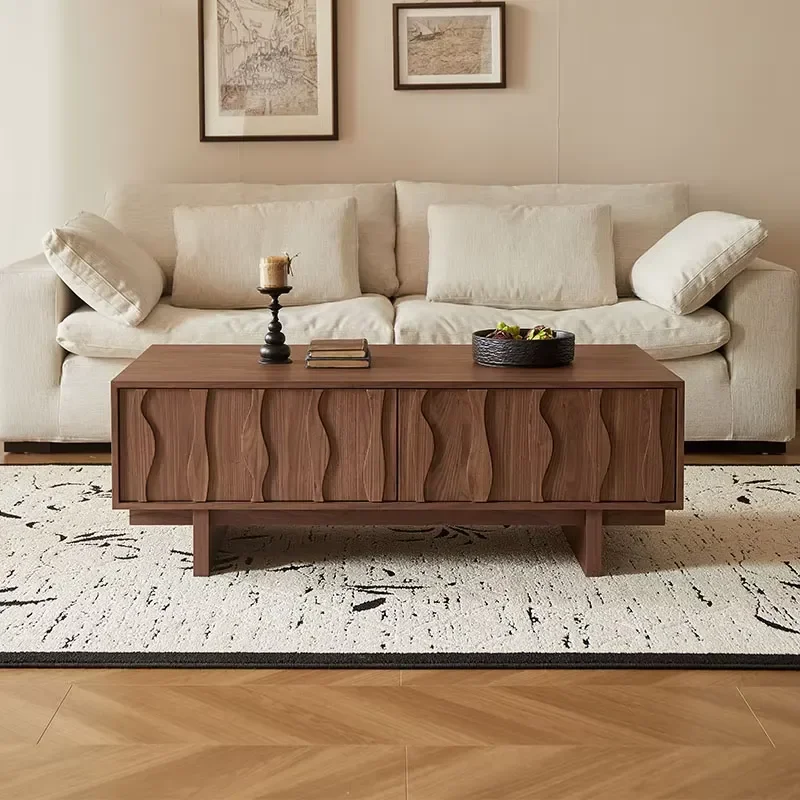 Mid-Century Nordic Square Solid Wood Coffee Table American Country Style Living Room Home Retro Industrial Style Square Table