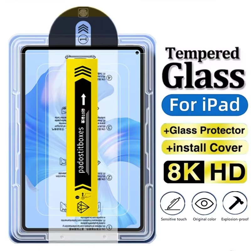 زجاج مقسى عالي الدقة لنقل الضوء لجهاز iPad Pro 13 11 10 12.9 M4 M3 M2 10th 9th لجهاز iPad Air 13 Mini 6 7 واقي للشاشة #1