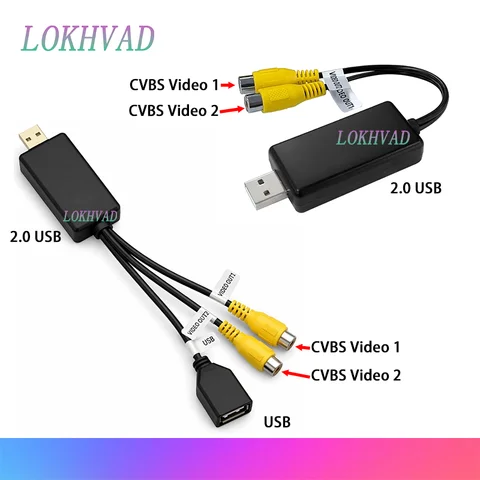 Android Usb Video Output RCA Line Cable AV HDMI OUT For Car Radio Multimedia Roof Mount Headrest Screen USB to RCA Adapte