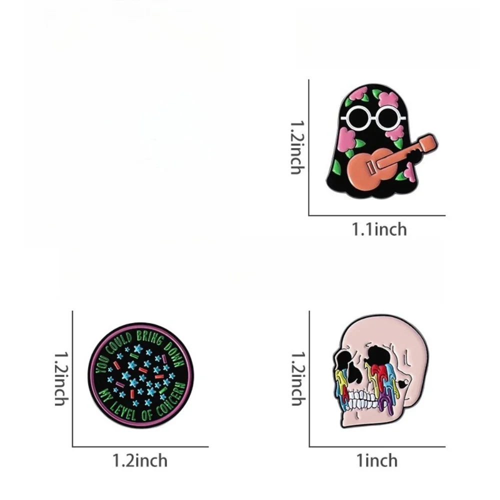 Personalized Colored Skull Brooch Black Ghost Metal Badge Pin Versatile Accessory