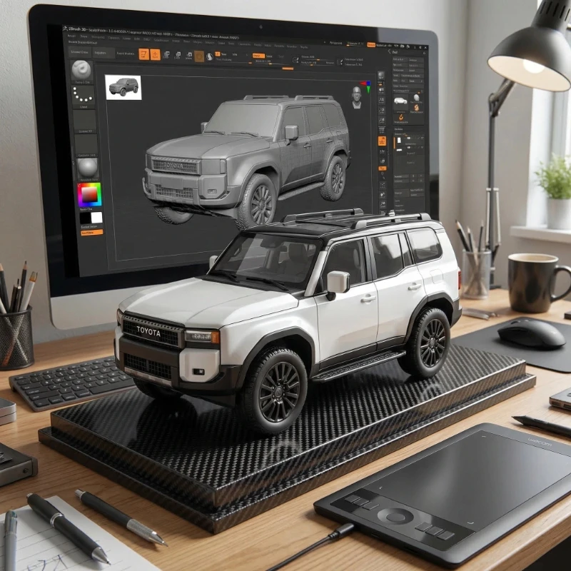 

1:32 Prado SUV Model Alloy Material Sound and Light Collection Ornament Decoration Boy Toy Reward Gift
