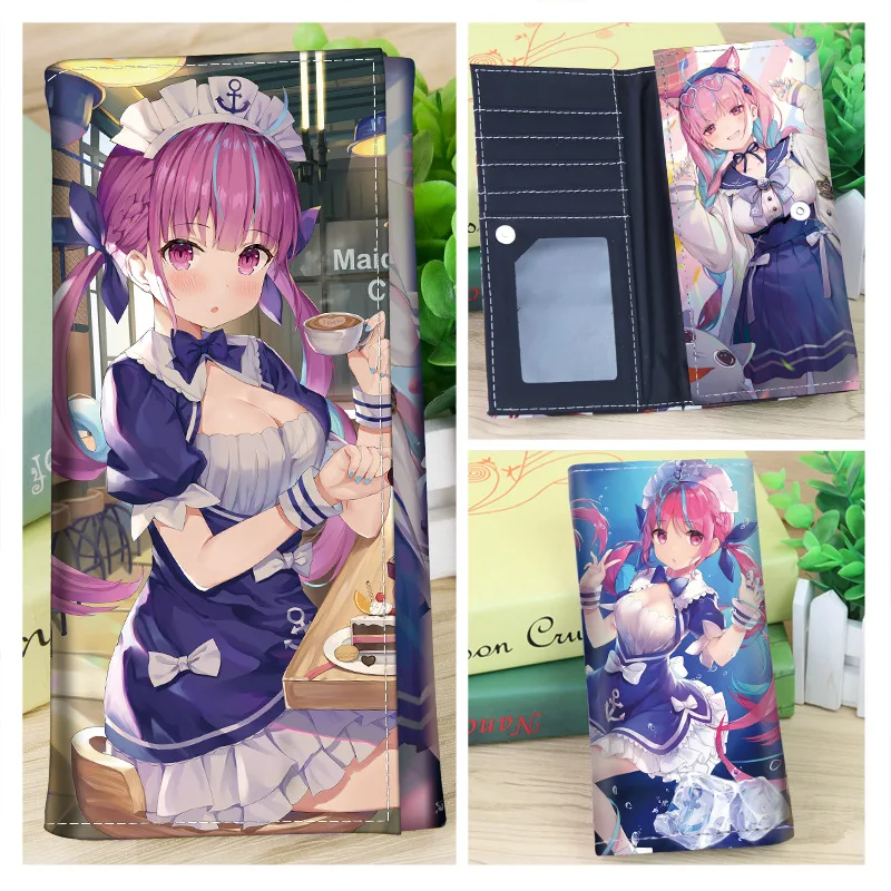 Virtual YouTuber Hololive Wallet Gawr Gura Long Purse Minato Aqua Nakiri Ayame Rushia Shirakami Coin Card Holder Money Bag Gift