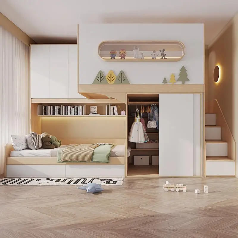 Space capsule staggered bunk beds