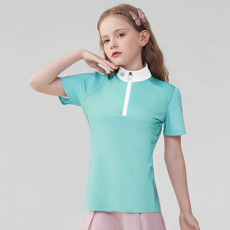 Hellohorse Equestrian Rider Short Sleeve Breathable Slim Fit Casual Girl's New Equestrian T-shirt