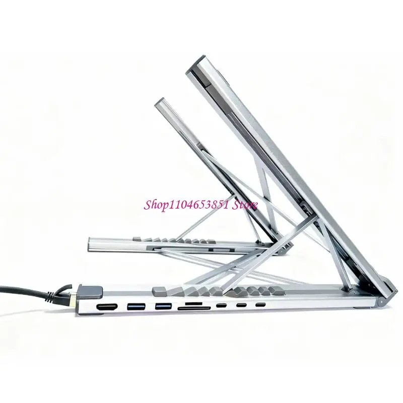 9 In 1 USB C Laptop Docking Stations With HDTV 4K Ethernet And Foldable Stand For Office Home