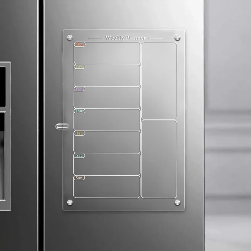 Magnetic Acrylic Home Memo, Dry Wipe Writing Board, Transparent Hanging Refrigerator Sticker, Plan Message Board