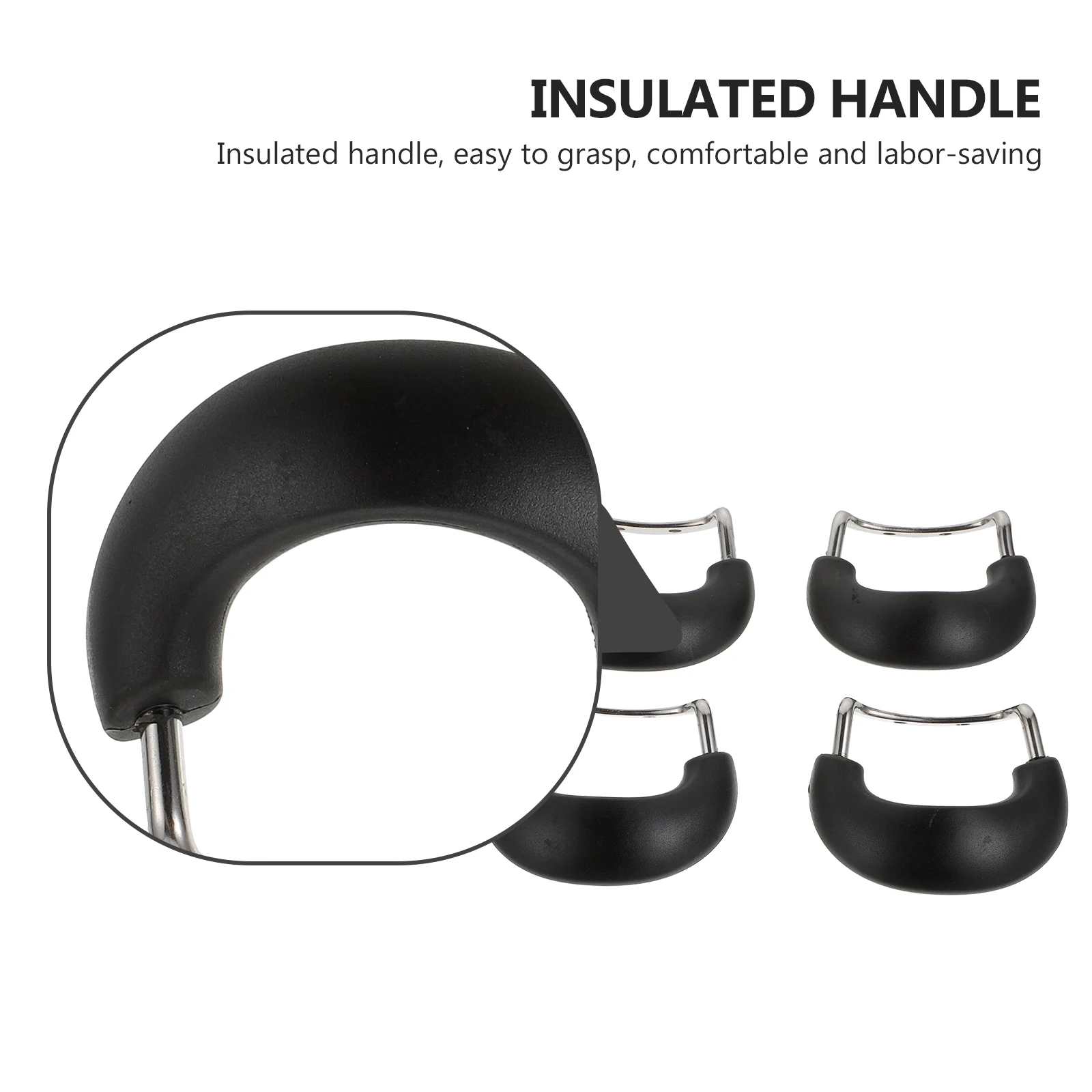 

4pcs Side Handles Stainless Steel Soup Pot Accessories Strong Rust-Proof Heat Resistant Easy Install Grip For