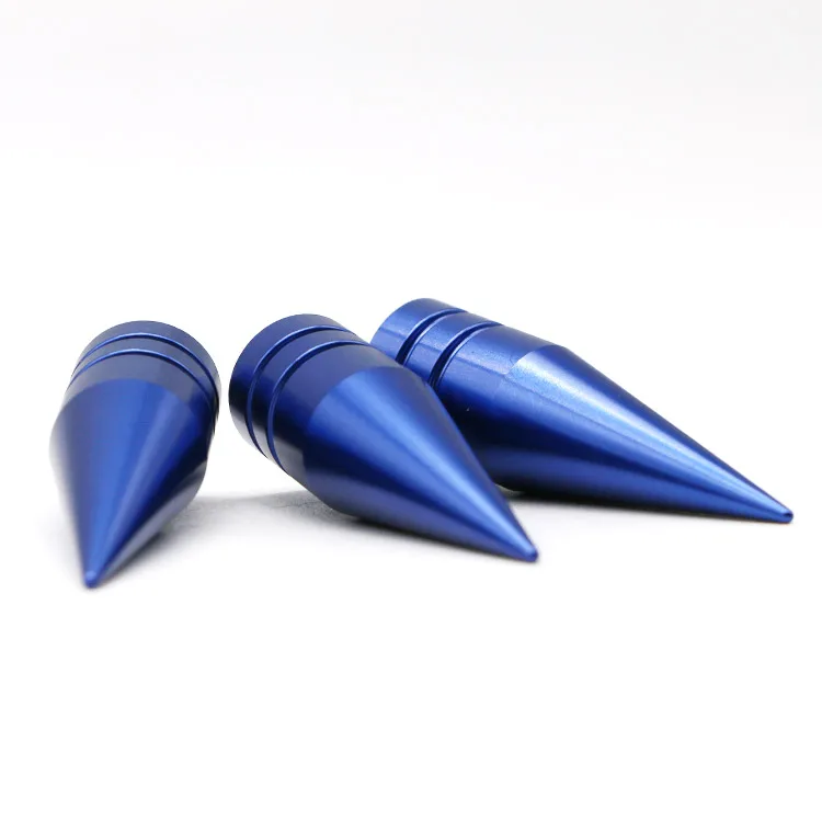 

China Custom Racing Wheel Accessories Blue Metal Long CNC Machining Steel Spiked Lug Nuts
