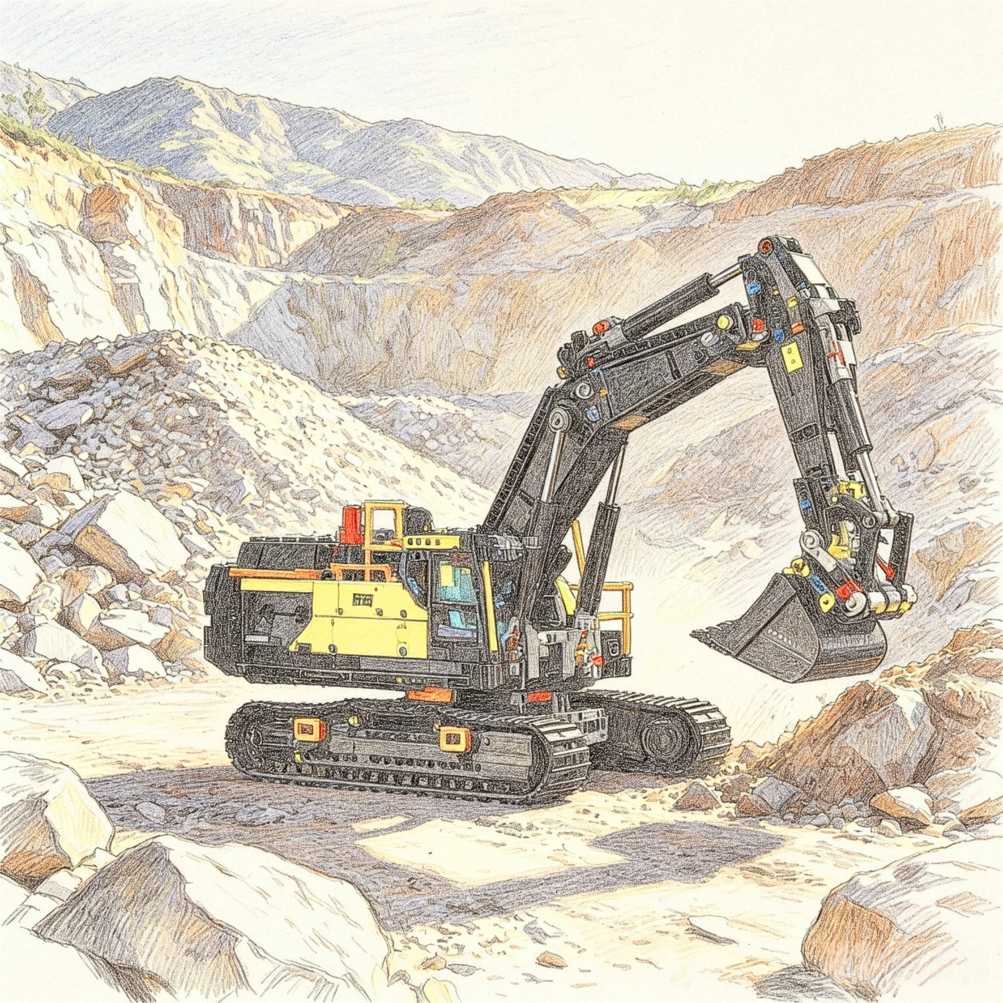 Nouveau produit 2026 : Kit de modèle mécanique articulé d'excavatrice et de bulldozer, jouet de sécurité, décoration de bureau