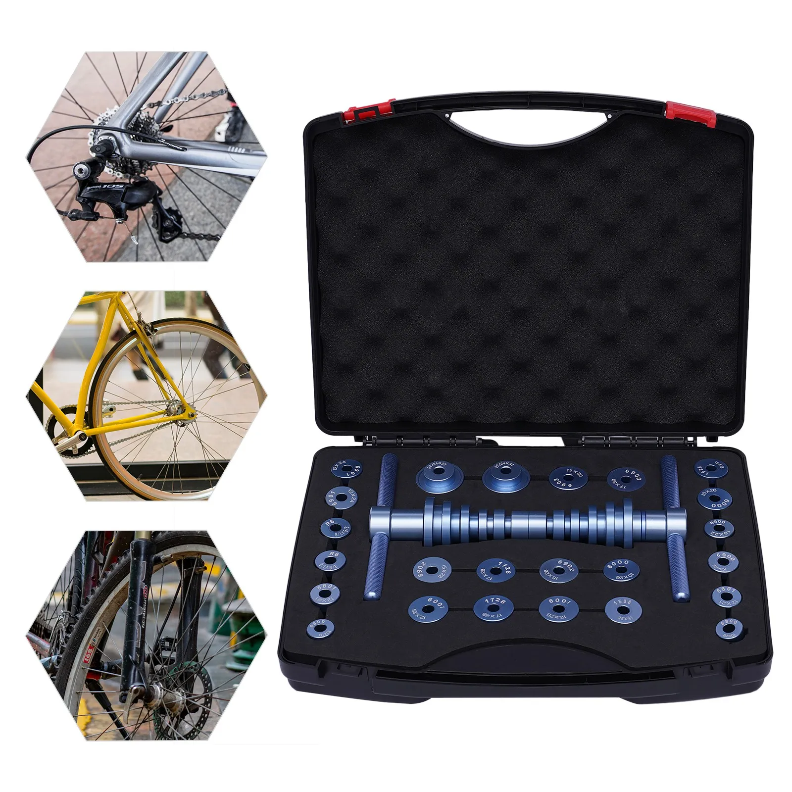

Professional Bike Maintenance Tool Kit, 25PCS Bottom Bracket Bearing Press Set, Workshop Toolset for Enthusiasts & Mechanics