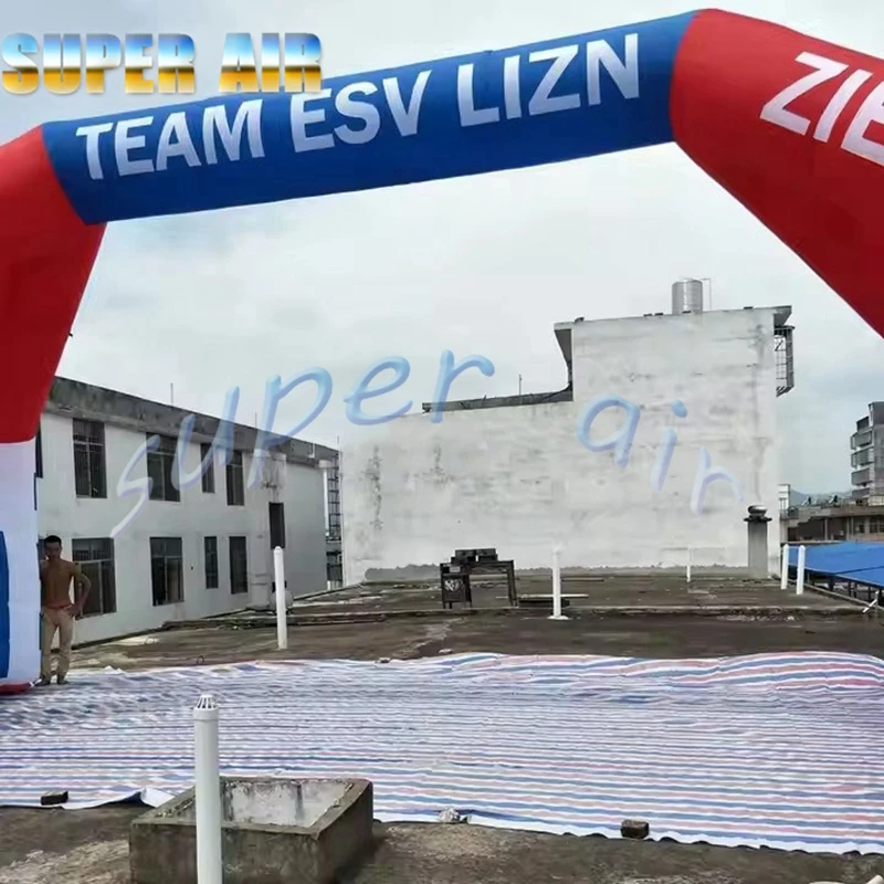Arc de démarrage gonflable pour événements sportifs en tissu oxford fabriqué en Chine avec logo publicitaire