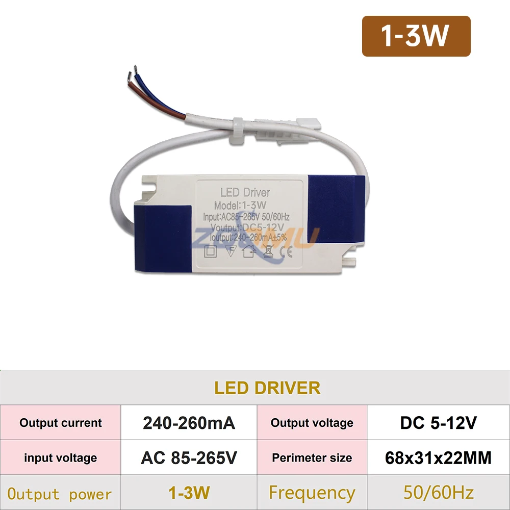 AC85-265V LED Driver 1-3W 3-5W 4-7W 8-12W 12-18W 18-24W LED Transformer 240mA 260mA For LED lighting Spotlight Panel light Power