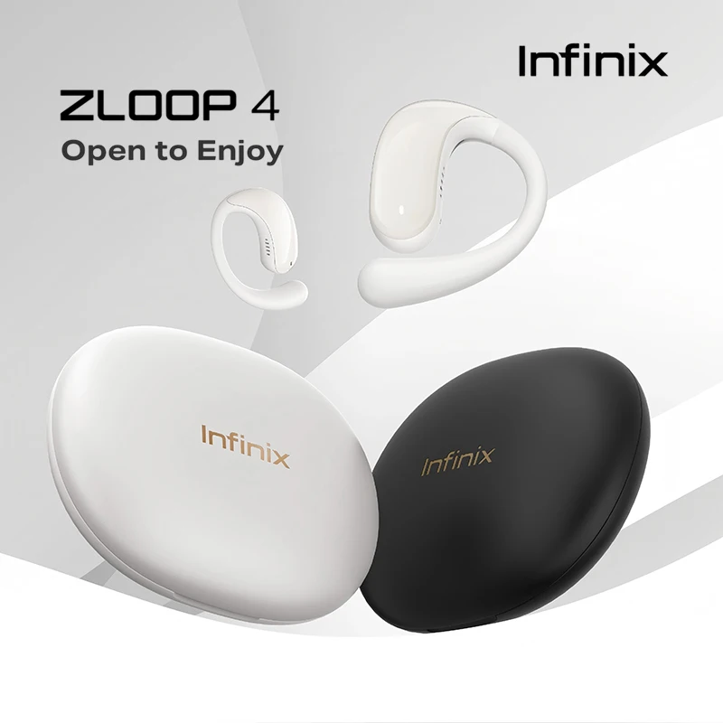 Infinix ZLOOP 4, беспроводные наушники TWS с открытыми наушниками, Bluetooth 6,0, AI ENC, вызовы, драйвер 16x10 мм, аккумулятор 25 часов, IP54, автоматическое сопряжение